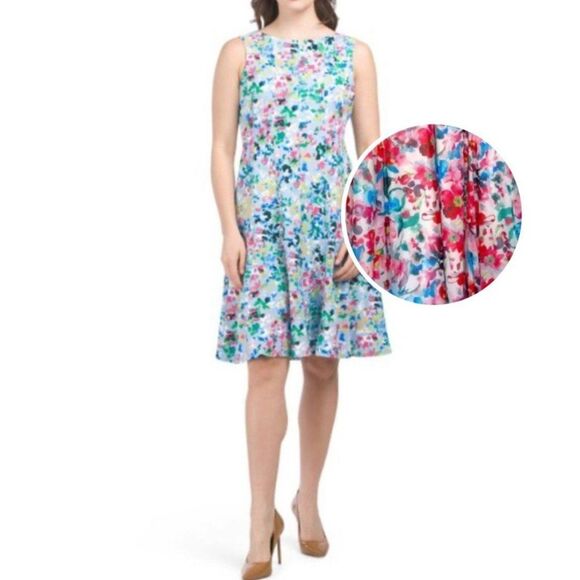 Nwt Maria Gabrielle dress women’s size medium a-line floral sleeveless new - Picture 1 of 9